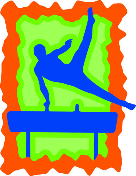 Gymnastics training bar athletics full color sports sticker. Make it yours. sports-MISC_3C_353