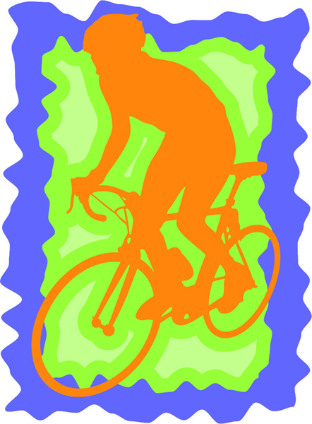 Bicyclist full color sports sticker. Customize on line. sports-MISC_3C_406