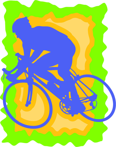 Bicyclist full color sports sticker. Customize on line. sports-MISC_3C_408