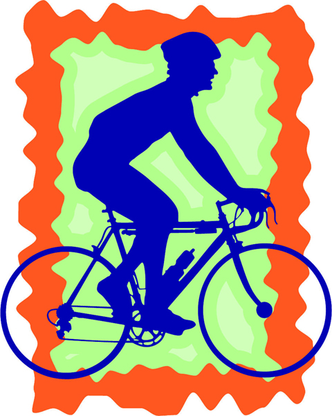 Bicycle rider full color action sports sticker. Personalize as you order. sports-MISC_3C_412