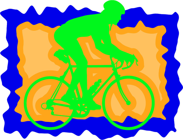 Bicycle rider full color sports sticker. Personalize on line. sports-MISC_3C_413