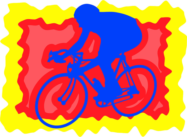 Bicyclist full color sports decal. Customize on line. sports-MISC_3C_414