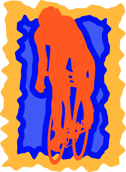 Bicyclist full color sports sticker. Customize on line. sports-MISC_3C_415