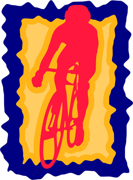 Bicyclist full color sports sticker. Personalize as you order. sports-MISC_3C_418