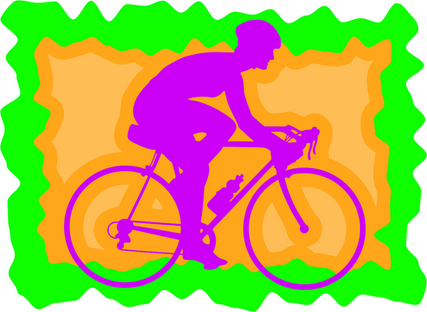 Bicyclist full color action sports decal. Personalize on line. sports-MISC_3C_422