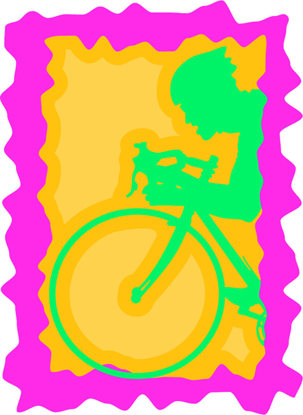 Bicyclist full color sports sticker. Customize on line. sports-MISC_3C_423