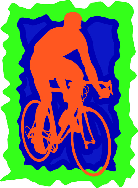 Bicycling full color sports sticker. Customize on line. sports-MISC_3C_426