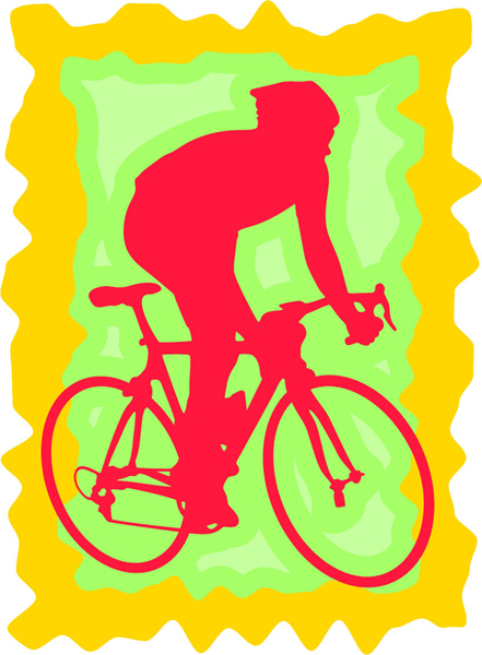 Bicycle rider full color sports decal. Personalize on line. sports-MISC_3C_427