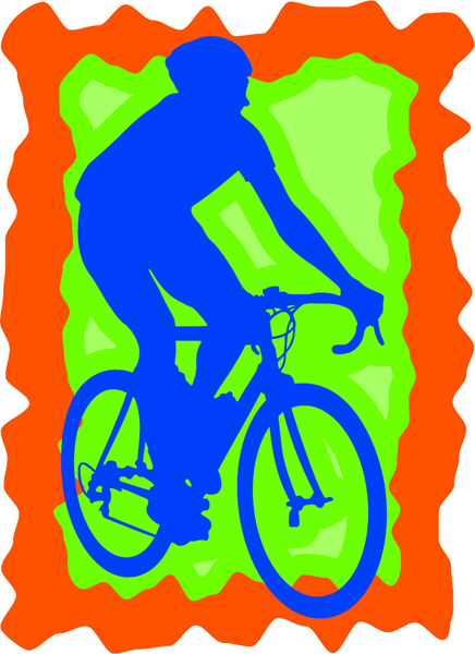 Bicycling full color sports sticker. Personalize on line. sports-MISC_3C_429