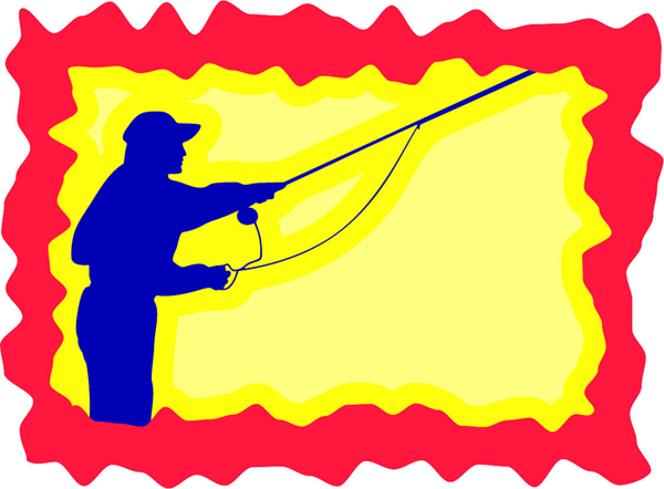 Fishing action full color sports decal. Personalize on line. sports-MISC_3C_434