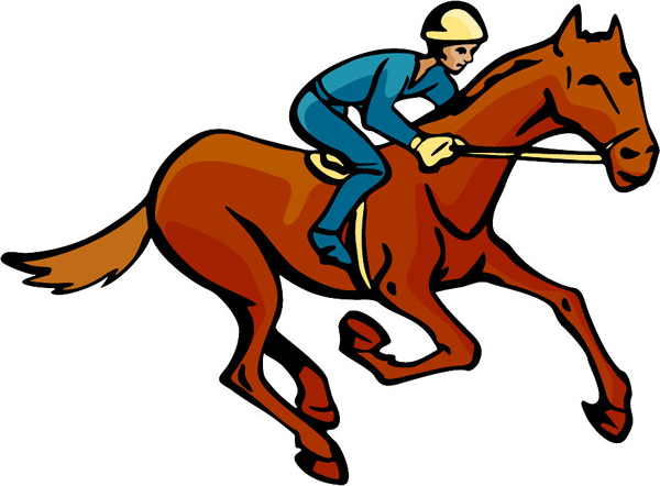 Horse racing full color action sports sticker. Personalize on line. sports-MISC_4C_01