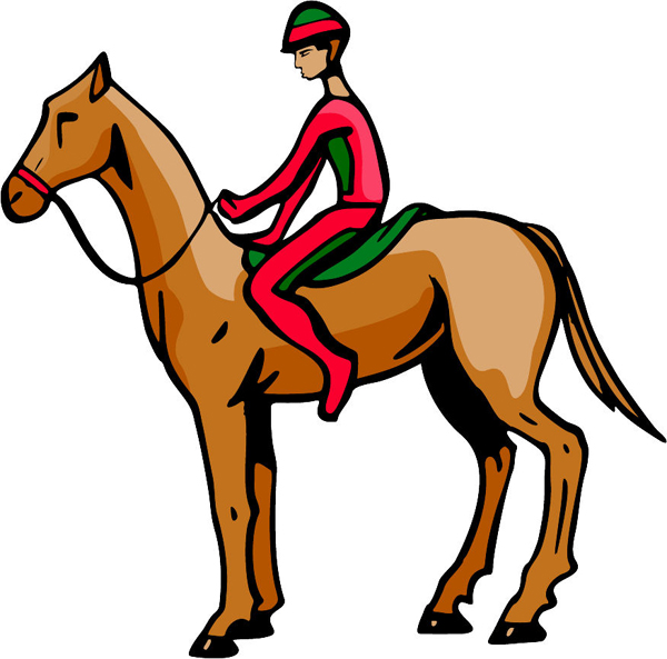 Racing horse and jockey full color sports sticker. Make it personal. sports-MISC_4C_03