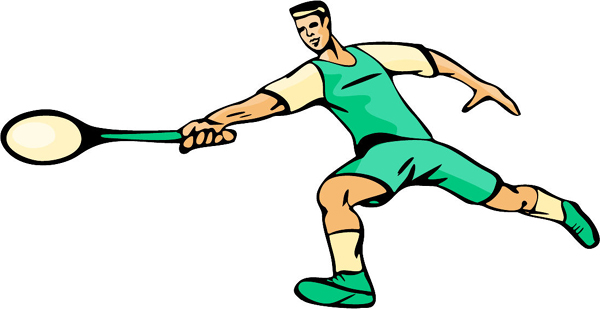 Tennis player full color action sports decal. Make it yours. sports-MISC_4C_17