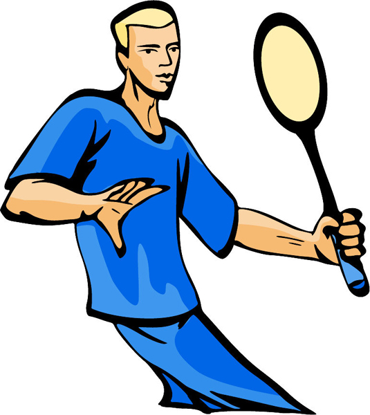Tennis player full color sports decal. Personalize on line. sports-MISC_4C_20