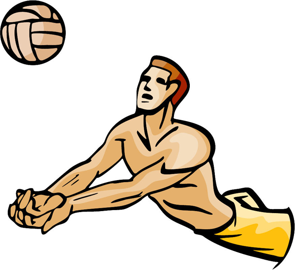 Volleyball action full color sports decal. Personalize on line. sports-MISC_4C_26