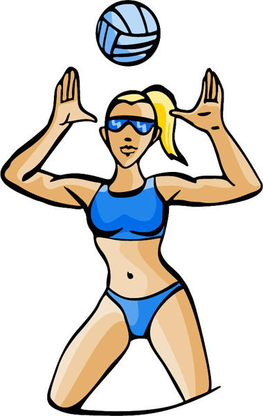 Bikini volleyball player full color sports decal. Customize on line. sports-MISC_4C_27