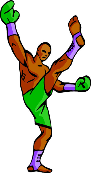 Kick boxer full color sports sticker. Customize on line. sports-MISC_4C_33