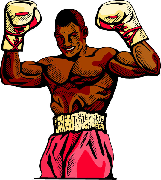 Boxer full color sports decal. Personalize on line. sports-MISC_4C_37