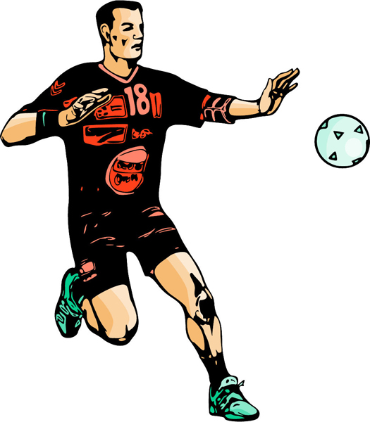 Soccer action full color sports decal. Customize on line. sports-MISC_4C_50