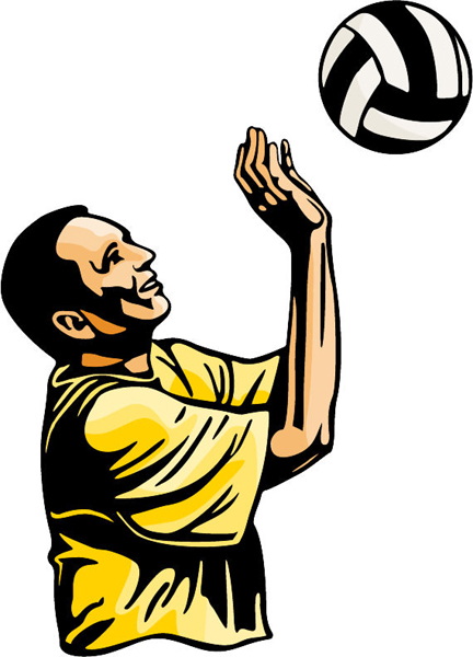 Volleyball action full color sports sticker. Customize on line. sports-MISC_5C_16