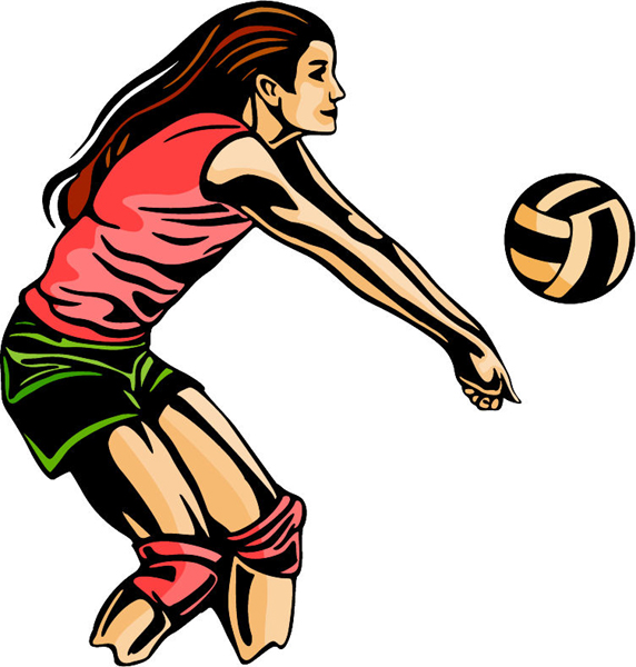 Women's volleyball full color action sports decal. Customize on line. sports-MISC_5C_19