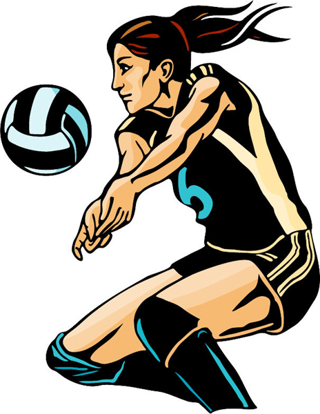Woman's volleyball full color sports sticker. Personalize on line. sports-MISC_5C_25