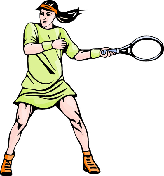 Woman's tennis full color sports sticker. Customize on line. sports-MISC_5C_27