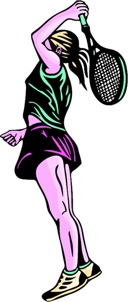 Woman tennis player full color sports sticker. Customize on line. sports-MISC_5C_30