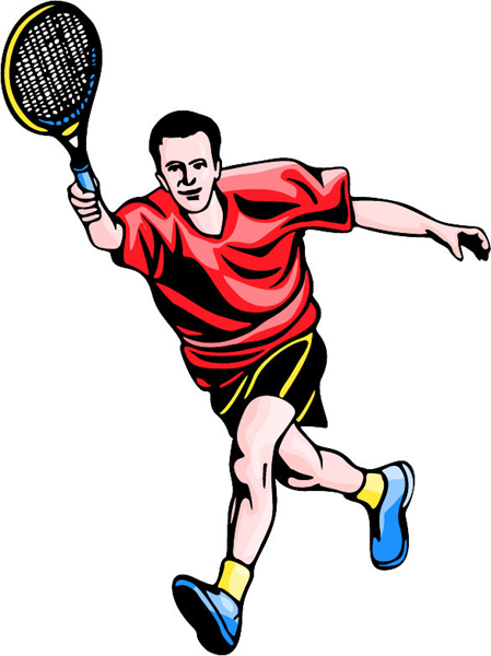 Tennis player full color sports sticker. Customize on line. sports-MISC_5C_32
