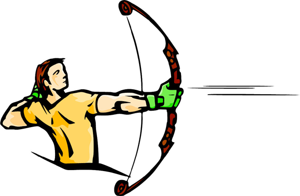Archery sports sticker in full color. Personalize on line. sports-MISC_5C_41