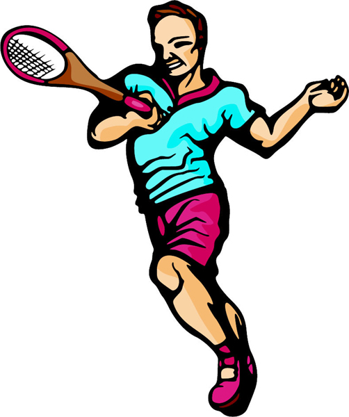 Tennis full color action sports decal. Customize on line. sports-MISC_5C_44
