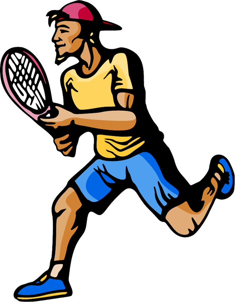 Tennis player full color sports sticker. Customize on line. sports-MISC_5C_45