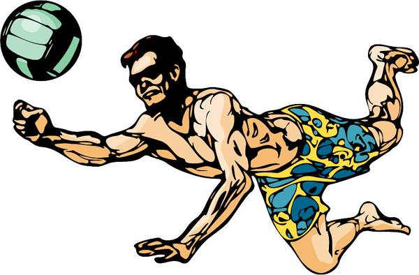 Volleyball action full color action sports decal. Personalize on line. sports-MISC_6C_02