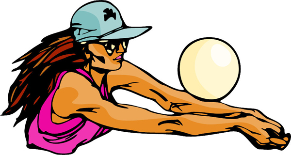 Lady volleyball player full color sports sticker. Personalize as you order. sports-MISC_6C_07