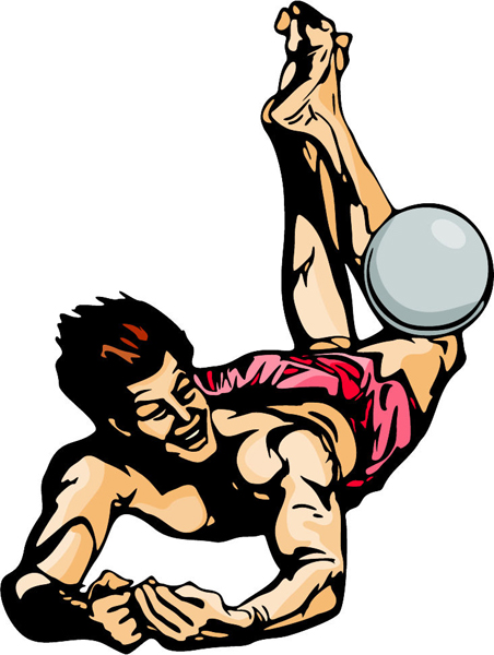 Volleyball dive action full color sports decal. Make it yours! sports-MISC_6C_11