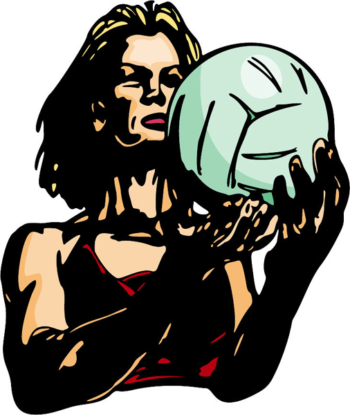 Lady volleyball player full color action sports sticker. Personalize on line. sports-MISC_6C_18