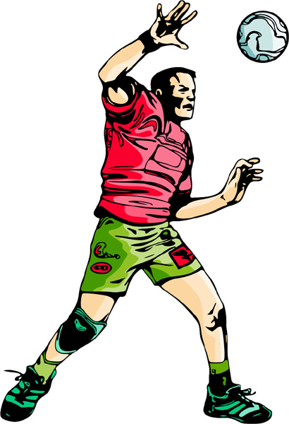 Volleyball player full color action sports sticker. Customize on line. sports-MISC_6C_23