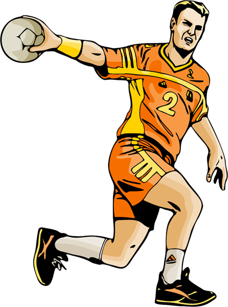 Soccer player holding ball full color sports decal. Personalize on line. sports-MISC_6C_29