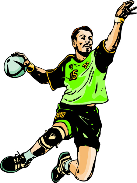 Action ball player full color sports decal. Make it your own. sports-MISC_6C_42