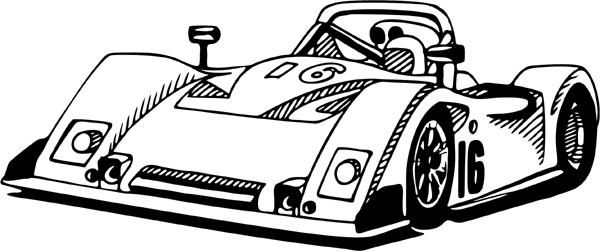 Race car sports action sticker. Customize on line. AUTO_BOAT_4BL_04