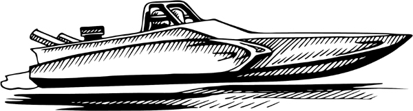 Speedboat sports action sticker. Customize on line. AUTO_BOAT_4BL_05
