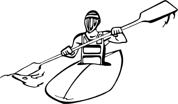 Kayaking action sports decal. Customize on line. AUTO_BOAT_4BL_21