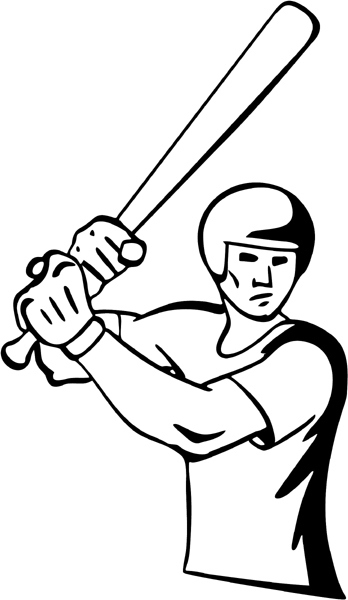 Baseball action sports sticker. Customize on line. BASEBALL_4BL_20