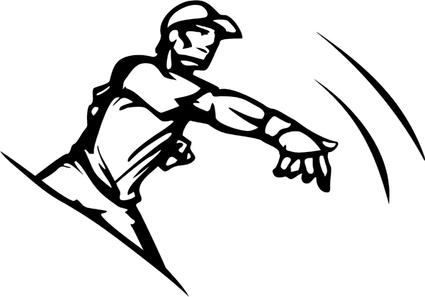 Baseball action sports sticker. Make it personal on line. BASEBALL_5BL_01