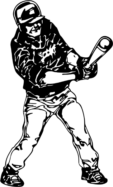Baseball action sports decal. Personalize on line. BASEBALL_6BL_21
