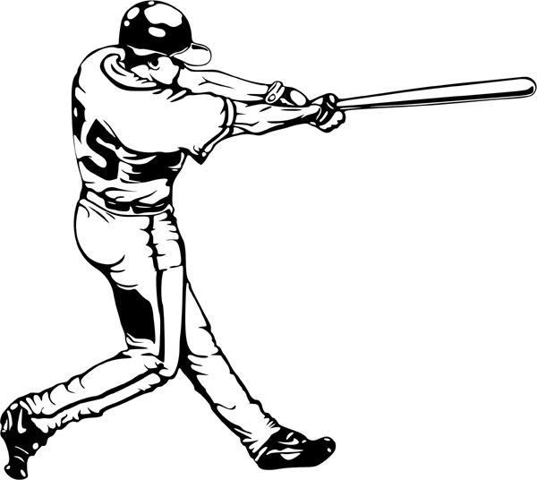 Baseball action sports decal. Personalize as you order. BASEBALL_6BL_46