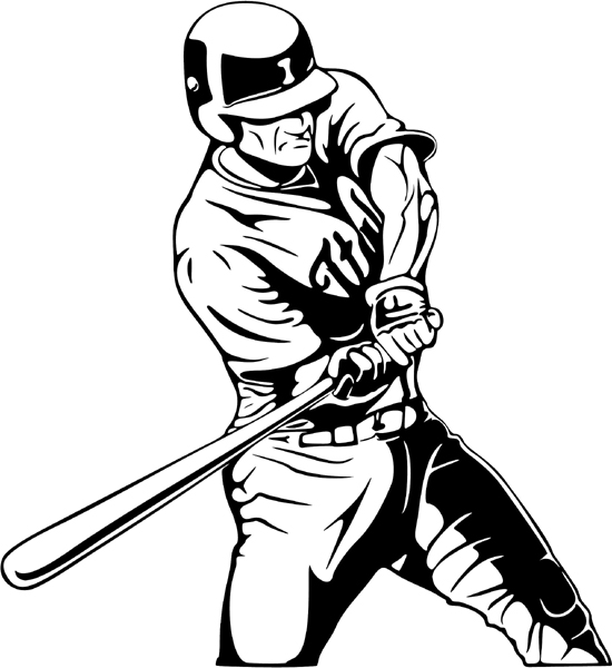 Baseball sports action vinyl sticker. Customize on line. BASEBALL_6BL_47