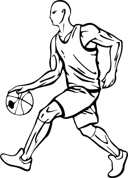 Basketball action sports decal. BASKETBALL_5BL_21