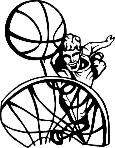 Basketball sports vinyl decal. Personalize on line. BASKETBALL_5BL_29