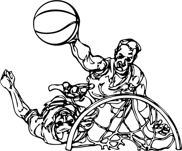 Basketball sports action decal. Personalize on line. BASKETBALL_6BL_07